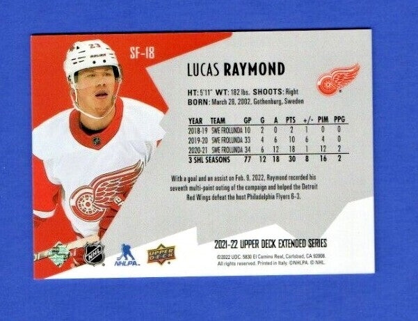 Lucas Raymond  2021-22 UD Extended SPxFinite Radiance Silver #SF-18  0494/2999