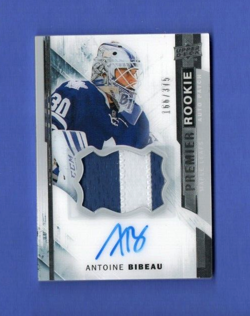 2015-16 Upper Deck Premier #104 Antoine Bibeau Auto 166/375 Toronto Maple Leafs