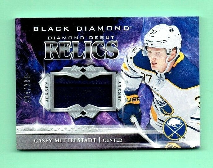 2018-19 Black Diamond Casey Mittelstadt Diamond Debut Relics 204/299 Sabres