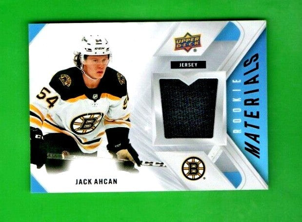 Upper Deck 2021-22Jake Ahcan Rookie Jersey Materials BLACK Boston Bruins RM -JA