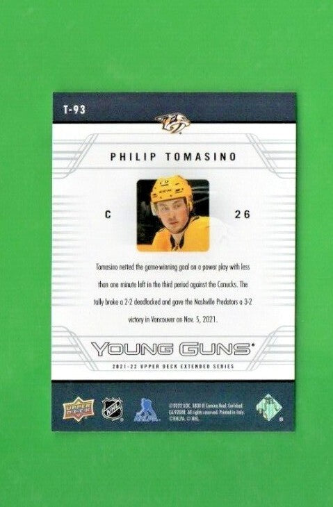 2021-22 Extended Series 06-07 Upper Deck Retro Young Guns #T-93 Philip Tomasino