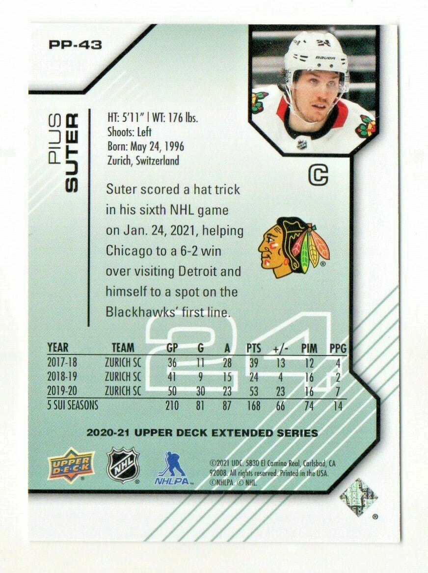 2020-21 Upper Deck UD Pros and Prospects #PP-43 Pius Suter 0643/1000 Chicago