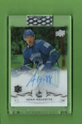 2018-19 ADAM GAUDETTE UD CLEAR CUT ACETATE AUTO  ROOKIE CARD VANCOUVER CANUCKS