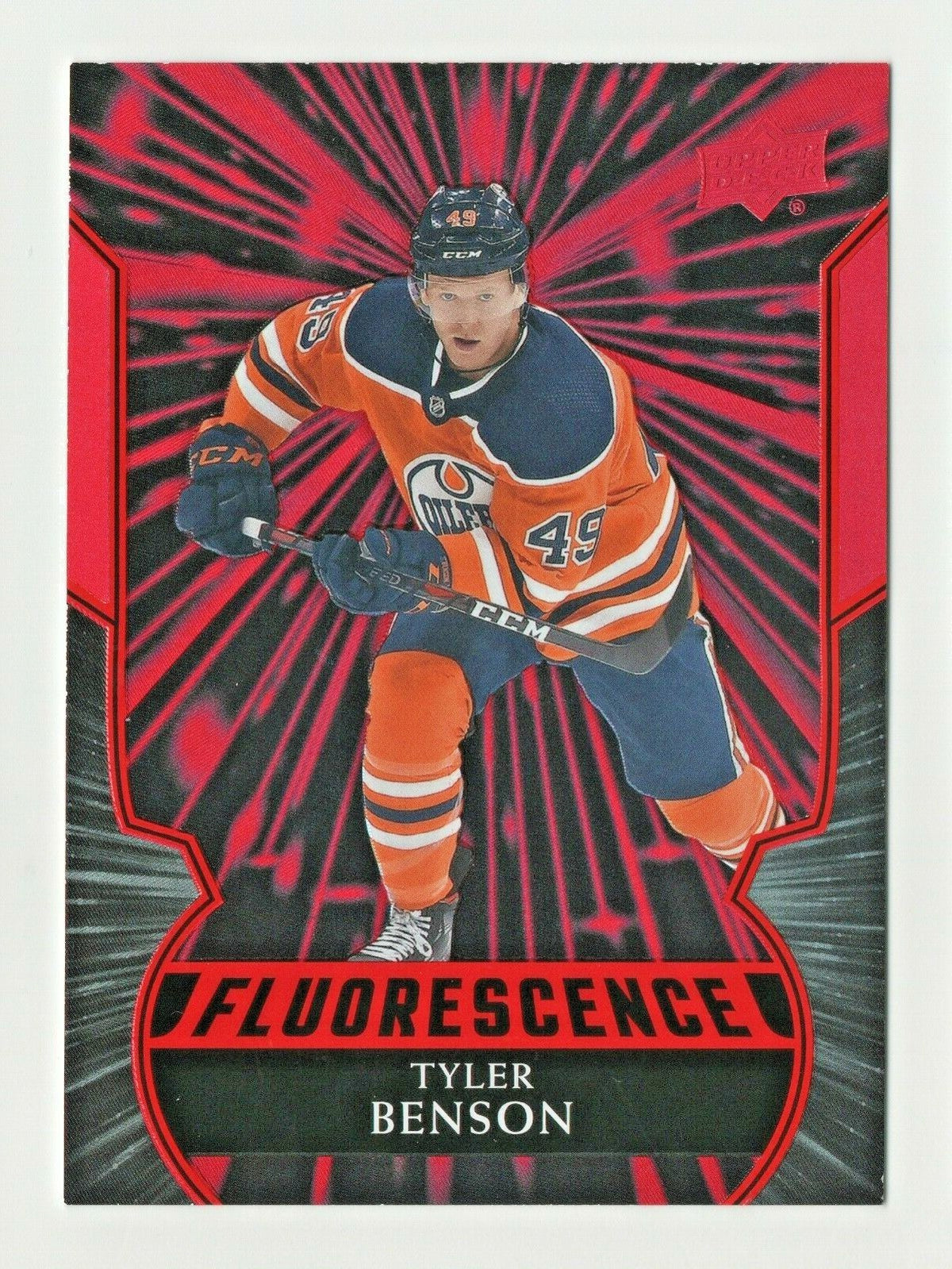  2020-21 Upper Deck Series 2 Tyler Benson Fluorescence Red #F-9