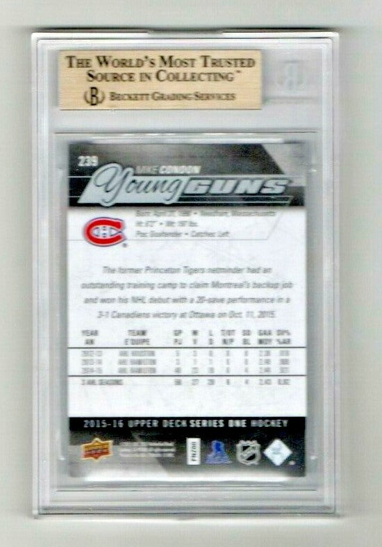 2015-16 Upper Deck #239 Mike Condon Young Guns Rookie BGS 9.5 GEM MINT #4