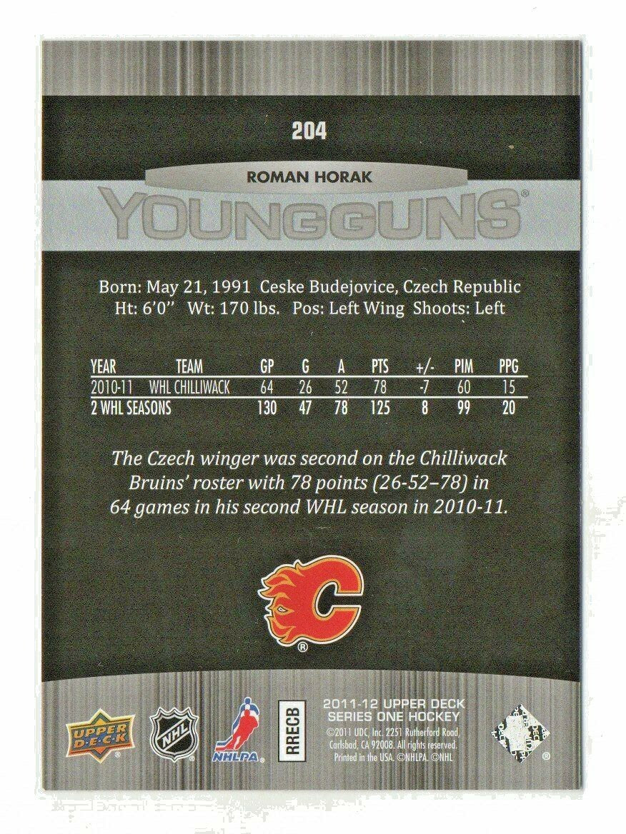 2011-12 Upper Deck Young Guns #204  - Roman Horak  -  RC  --  Calgary Flames