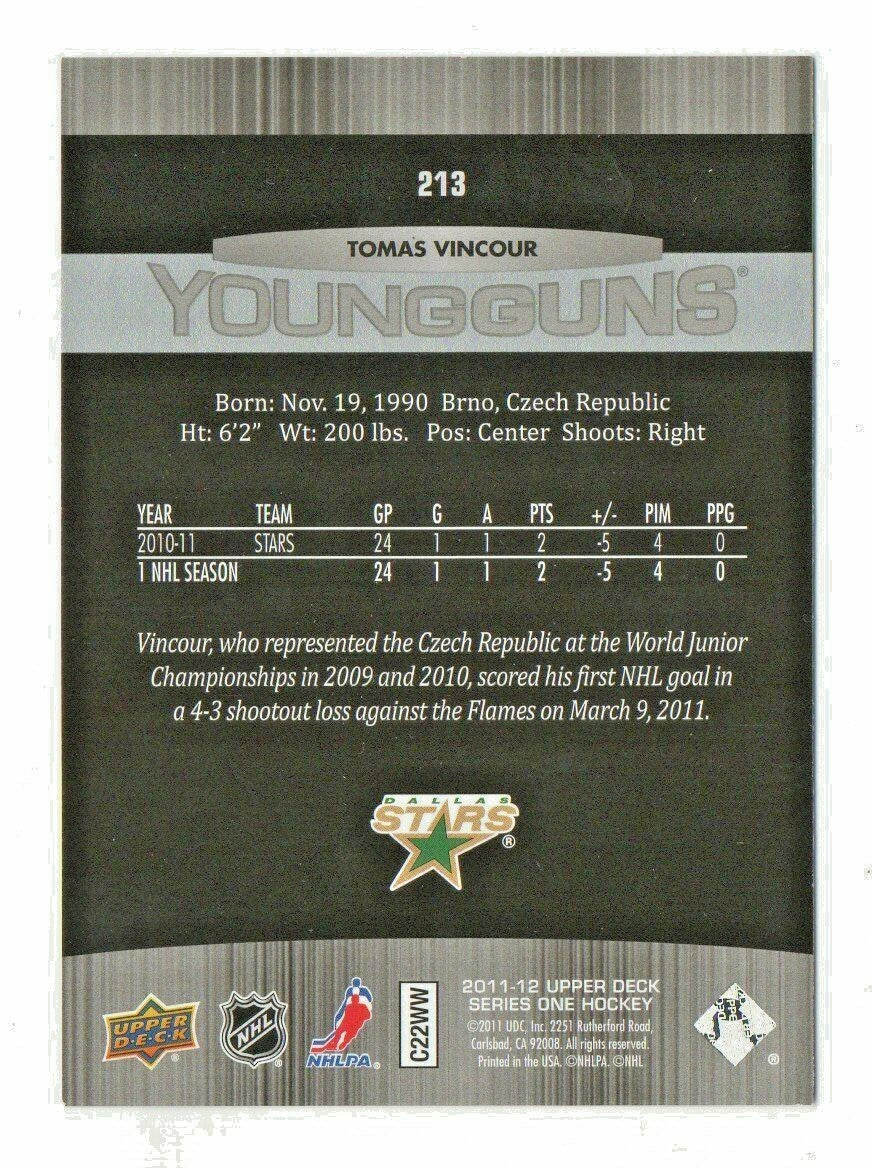 2011-12 Upper Deck Young Guns  #213  -  Tomas Vincour #2  -  Dallas Stars