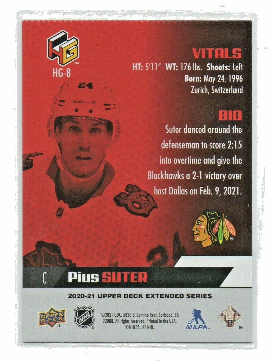  2020-21 Upper Deck Extended PIUS SUTER HoloGrFx Rookie #HG-8 CHICAGO BLACKHAWKS
