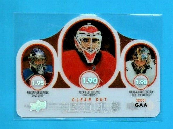 2021-22 Upper Deck Series 1 Clear Cut Leaders Grubauer/Nedeljkovic/Fleury SSP 