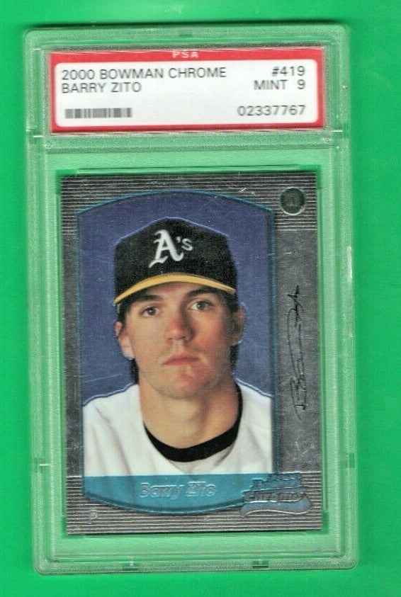 2000 Bowman Chrome Refractor Barry Zito RC #419 PSA MINT 9  Oakland Athletics