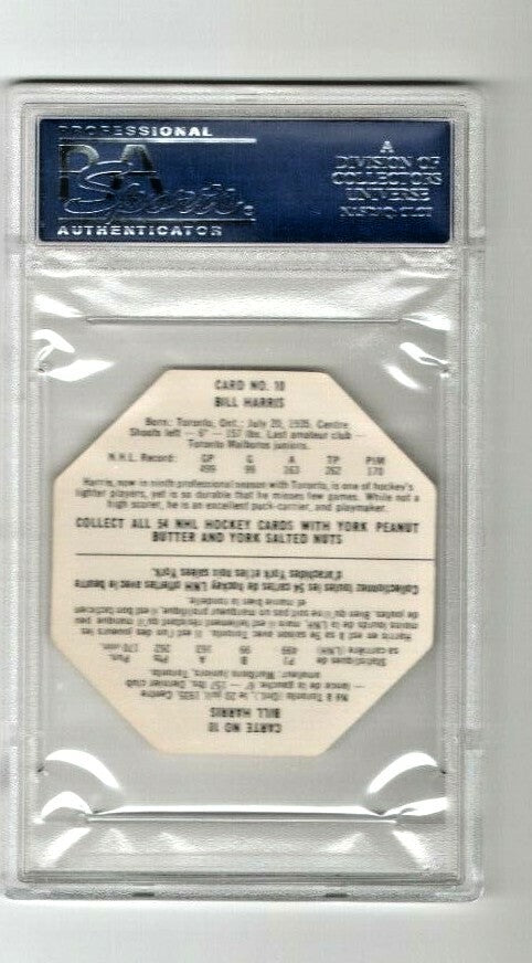 1963 York White Backs Hockey --Billy Harris – #10 PSA MINT 9 Toronto Maple Leafs