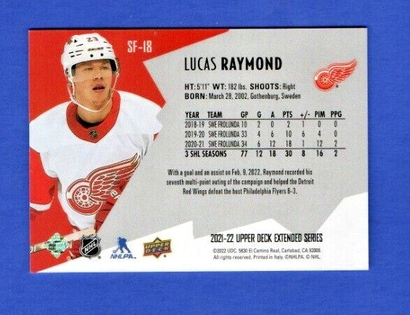 Lucas Raymond  2021-22 UD Extended SPxFinite Radiance Silver #SF-18  2986/2999