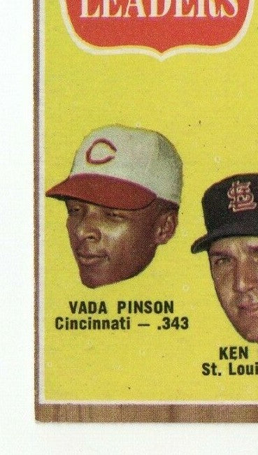 1962 Topps #52 NL Batting Leaders Roberto Bob Clemente, Boyer, Pinson, Moon