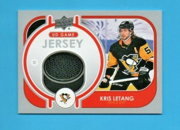 2021-22 Upper Deck Series 1 UD Game Jersey GJ-KL - KRIS LETANG - Penguins Black