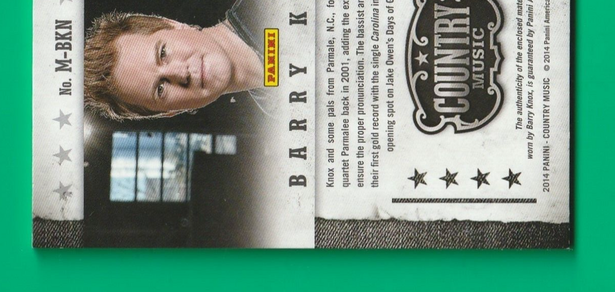 BARRY KNOX - 2014 Panini Country Music - Musician Materials -    399/399