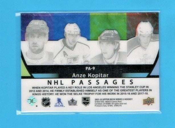 2021-22 UD series 2 Anze Kopitar  NHL PASSAGES  acetate PA-9 Los Angeles Kings