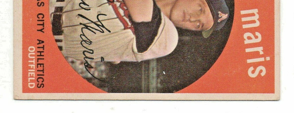 1959 Topps Roger Maris VG-EX (HOF) Kansas City Athletics #202 Baseball Card 