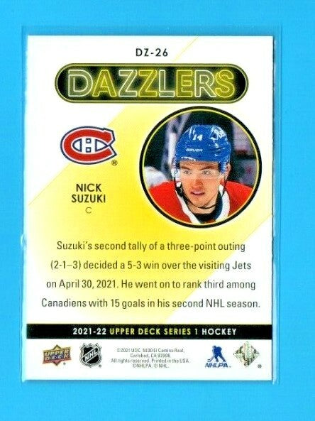 2021-22 Upper Deck Series 1 Red Dazzlers #DZ-26 Nick Suzuki  -  Canadiens -Rare
