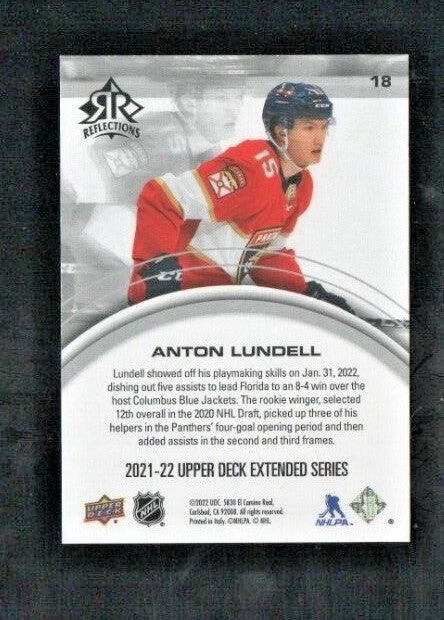 ANTON LUNDELL  2021-22 UD Extended Triple Dimension   RUBY   Reflections 142/500