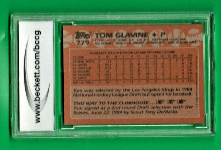 1988 Topps #779 Tom Glavine Rookie Card RC Braves HOF -  BccG 10 Mint or Better