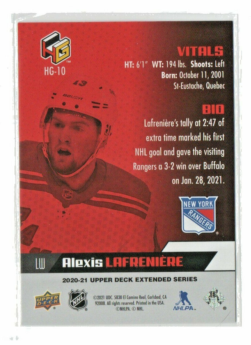 ALEXIS LAFRENIERE - 2020/21 UPPER DECK EXTENDED SERIES HoloGrFx Silver ROOKIE