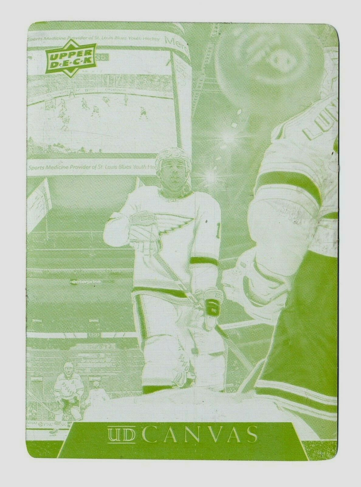 2020-21 Upper Deck Canvas C71 Yellow 1 of 1 printing plate JADEN SCHWARTZ- Blues