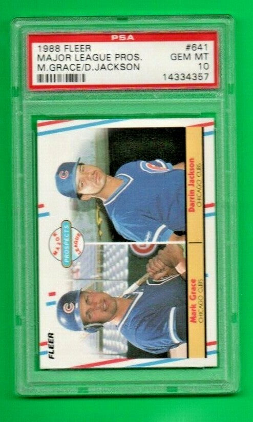 1988 Fleer #641 Mark Grace & Darrin Jackson Rc #2 PSA 10 GEM MINT, Chicago Cubs