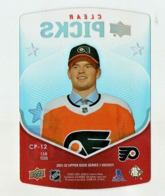 2021-22 Upper Deck Hockey CP-12 - Cam York - Clear Picks  - Philadelphia Flyers 