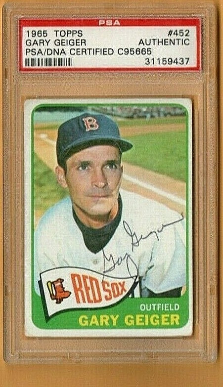 1965 Topps #452 Gary Geiger -  AUTO - PSA /DNA CERTIFIED C95665 - Boston Red Sox