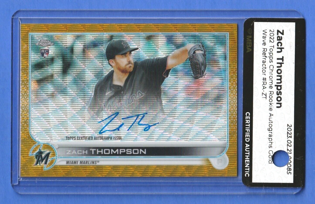 2022 Topps Chrome Gold Wave Refractor Zach Thompson ROOKIE AUTO /50  MBA AUTHEN