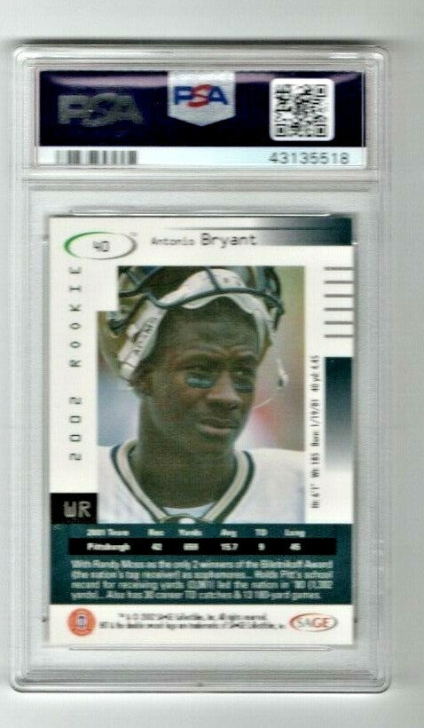 2002 SA-GE HIT #40 Antonio Bryant PSA NM-MT+8.5