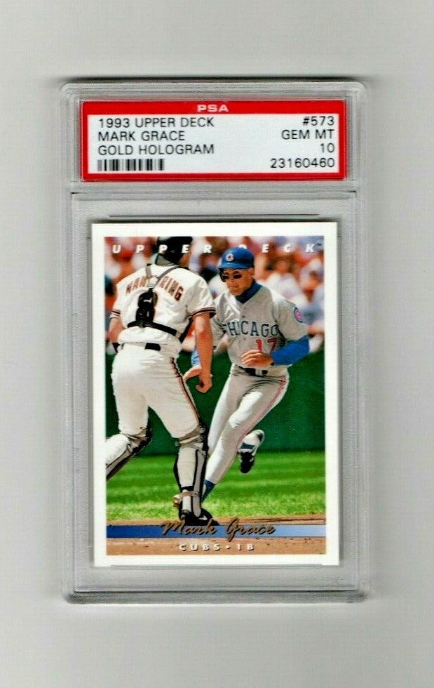 1993 Upper Deck Gold Hologram MLB Parallel Card #573 Mark Grace PSA  GEM-MT 10