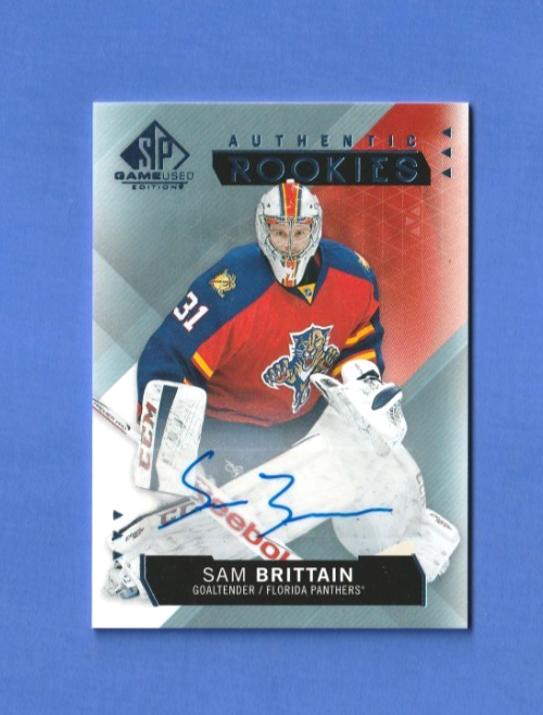 2015-16 SP Game Used  Rookie Auto #167  -  Sam Brittain  - RC - Florida Panthers