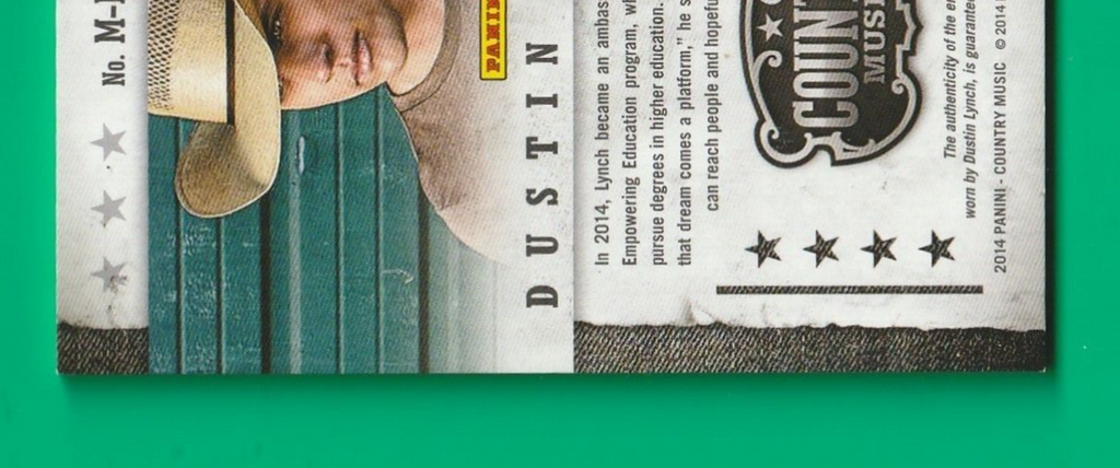 2014 Panini Country Music   Musician Materials Gold #M-DL  -  Dustin Lynch 65/99