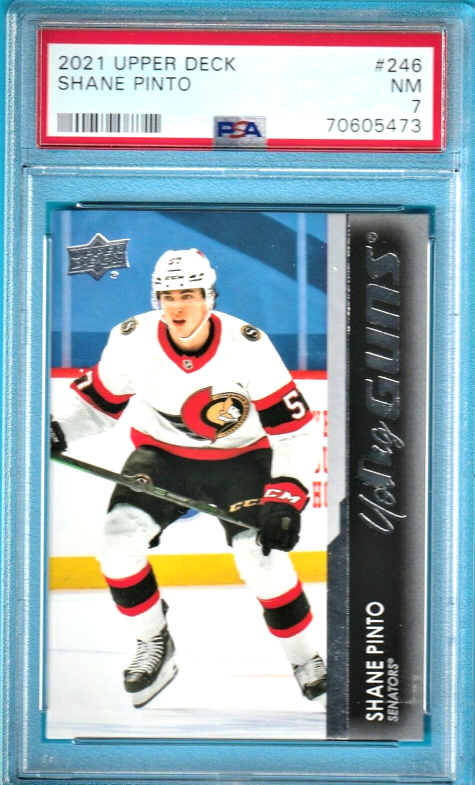 2021 Upper Deck Young Guns  -  Shane Pinto  -  Sens  ROOKIE #246  - PSA 7 NRMT