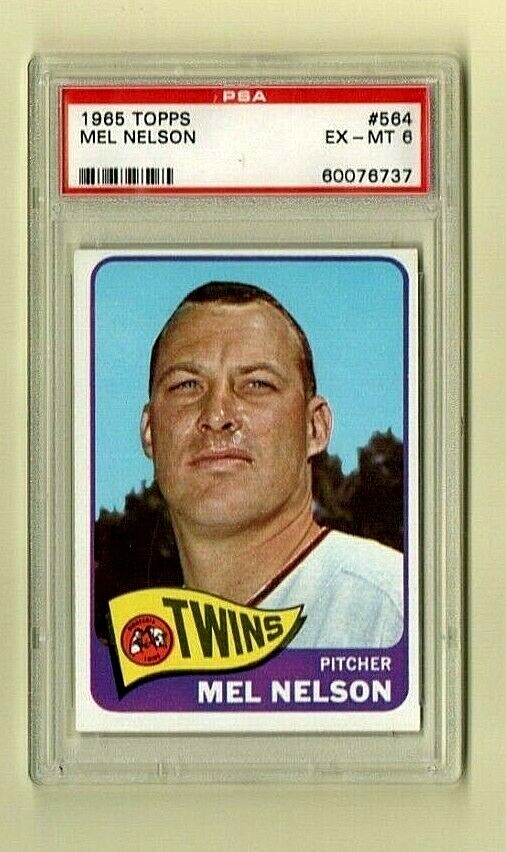 1965 Topps #564 - High Number - Mel Nelson - Minnesota Twins - PSA 6 EX-MT