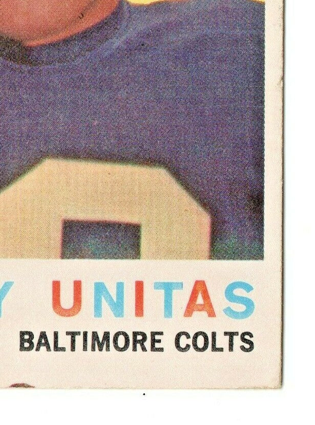 1959 TOPPS FOOTBALL    JOHNNY UNITAS   CARD # 1 VG-EX  -  Baltimore Colts Legend