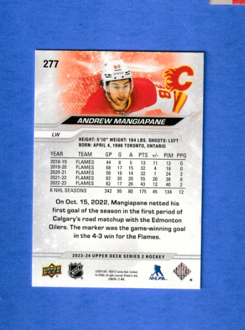 2023-24 Upper Deck Series 2 Deluxe 056/250 Andrew Mangiapane #277 Calgary Flames