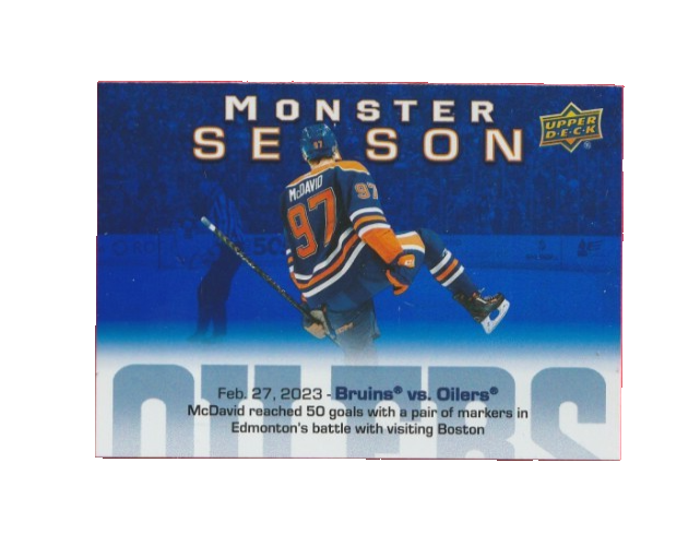 2023-24 UD Monster Season - CONNOR McDAVID - Edmonton Oilers - Card# MS-61