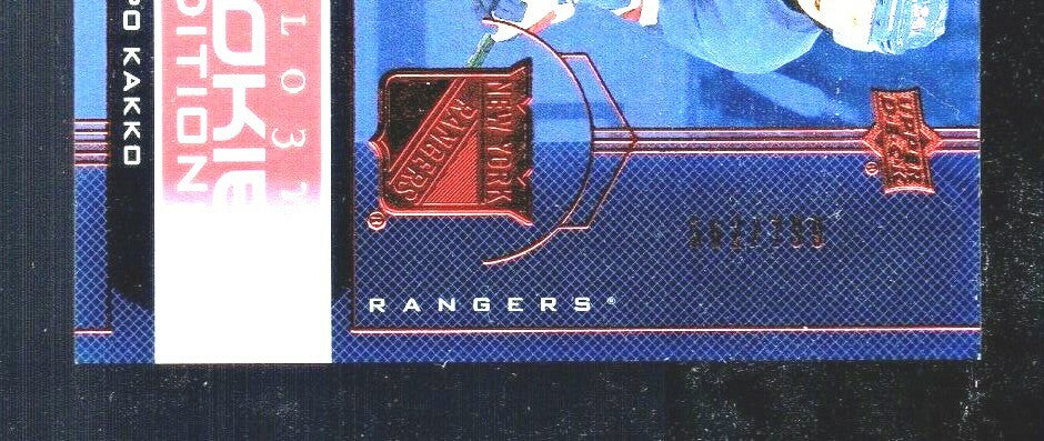 2019/20 UPPER DECK TRILOGY KAAPO KAKKO 562/799 ROOKIE RENDITIONS RANGERS