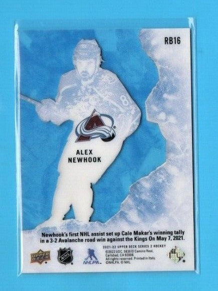 2021-22 UD - Series 2 - Rookie Breakouts ALEX NEWHOOK  RB16 049/100 - Avalanche