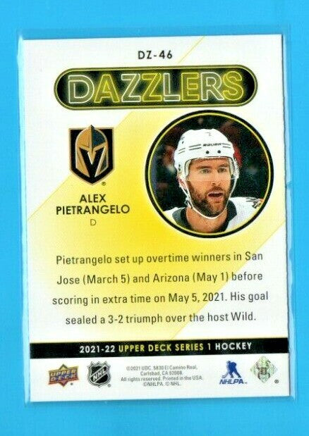 2021-22 Upper Deck Series 1 Red Dazzlers  #DZ-46 Alex Pietrangelo  - Vegas