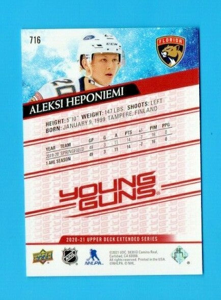 2020-21 UD Extended Young Guns ExclusiveALEKSI HEPONIEMI #716  Florida Panthers 