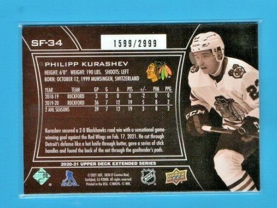 2020-21 Upper Deck Extended SPx Finite Philipp Kurashev Rookie 1599/2999 #SF-34