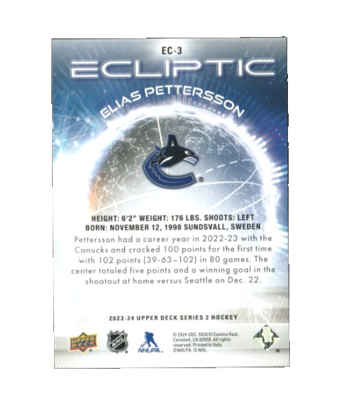 2023-24 UD Upper Deck Series 2   Ecliptic Ec-4  -  Jared McCann - Seattle Kraken