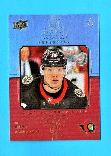 Tim Stutzle 2021-22 Upper Deck Series 2 Honor Roll  RAINBOW  #HR-76  --  043/250