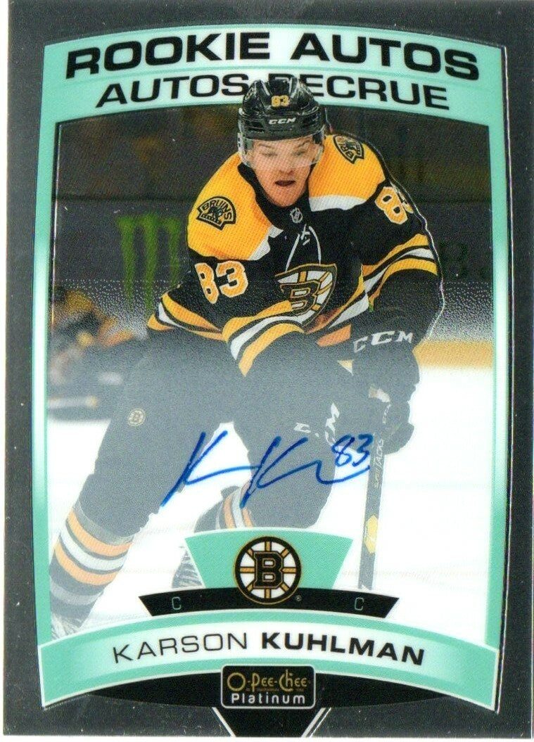 2019-20 O-Pee-Chee Platinum Rookie Autos  R-KK Karson Kuhlman  -  Boston Bruins