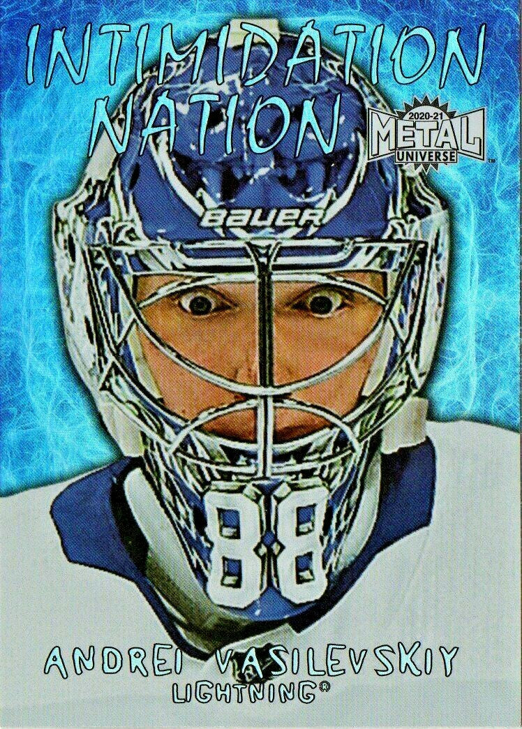 2020-21 UD NHL METAL UNIVERSE INTIMIDATION NATION #24 TAMPA -ANDREI VASILEVSKIY 