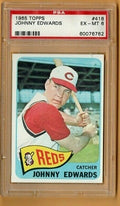 1965 Topps # 418 -- Johnny Edwards  - Cincinatti Reds -- PSA  EX-MT 6