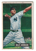 1951 Bowman  -  Billy Johnson   -  New York Yankees  #74   VG-VG+